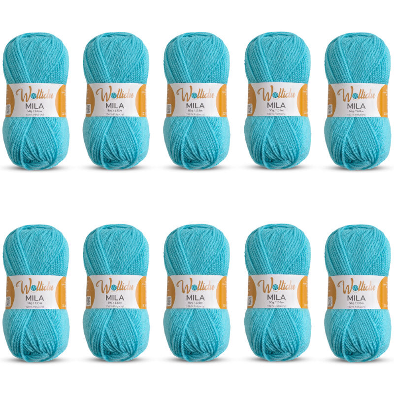 Mila 10er-Pack 50g – Weiches Acrylgarn zum Häkeln & Stricken (OEKO-TEX®, 500g Gesamt)