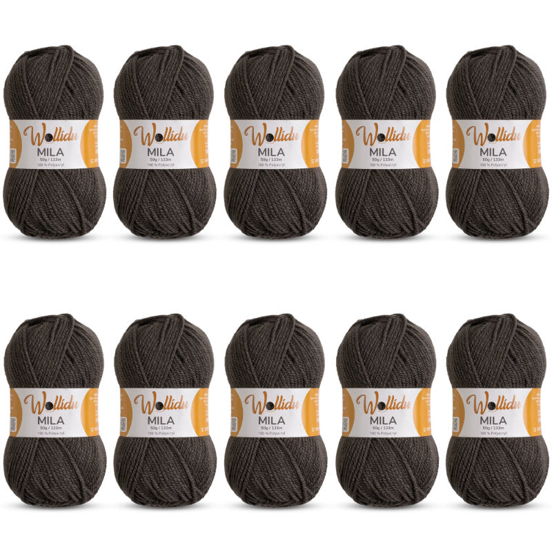 Mila 10er-Pack 50g – Weiches Acrylgarn zum Häkeln & Stricken (OEKO-TEX®, 500g Gesamt)