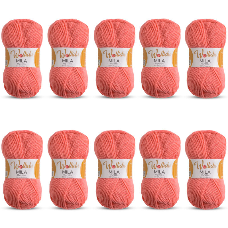 Mila 10er-Pack 50g – Weiches Acrylgarn zum Häkeln & Stricken (OEKO-TEX®, 500g Gesamt)