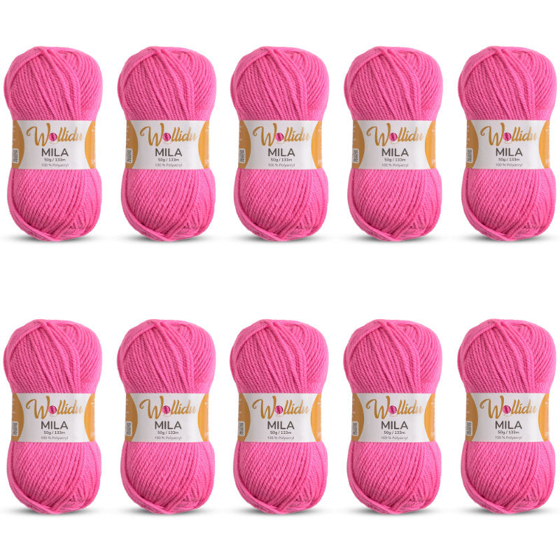Mila 10er-Pack 50g – Weiches Acrylgarn zum Häkeln & Stricken (OEKO-TEX®, 500g Gesamt)