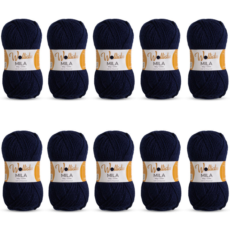 Mila 10er-Pack 50g – Weiches Acrylgarn zum Häkeln & Stricken (OEKO-TEX®, 500g Gesamt)