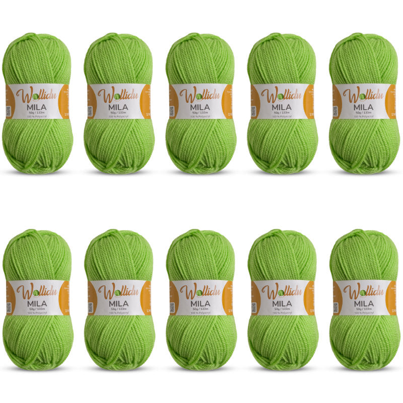 Mila 10er-Pack 50g – Weiches Acrylgarn zum Häkeln & Stricken (OEKO-TEX®, 500g Gesamt)