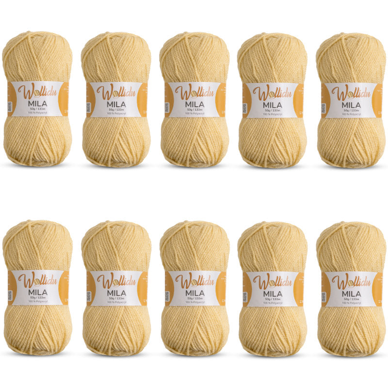Mila 10er-Pack 50g – Weiches Acrylgarn zum Häkeln & Stricken (OEKO-TEX®, 500g Gesamt)
