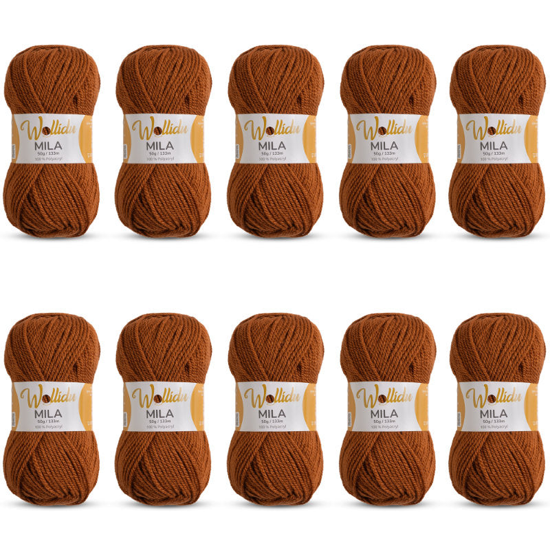 Mila 10er-Pack 50g – Weiches Acrylgarn zum Häkeln & Stricken (OEKO-TEX®, 500g Gesamt)