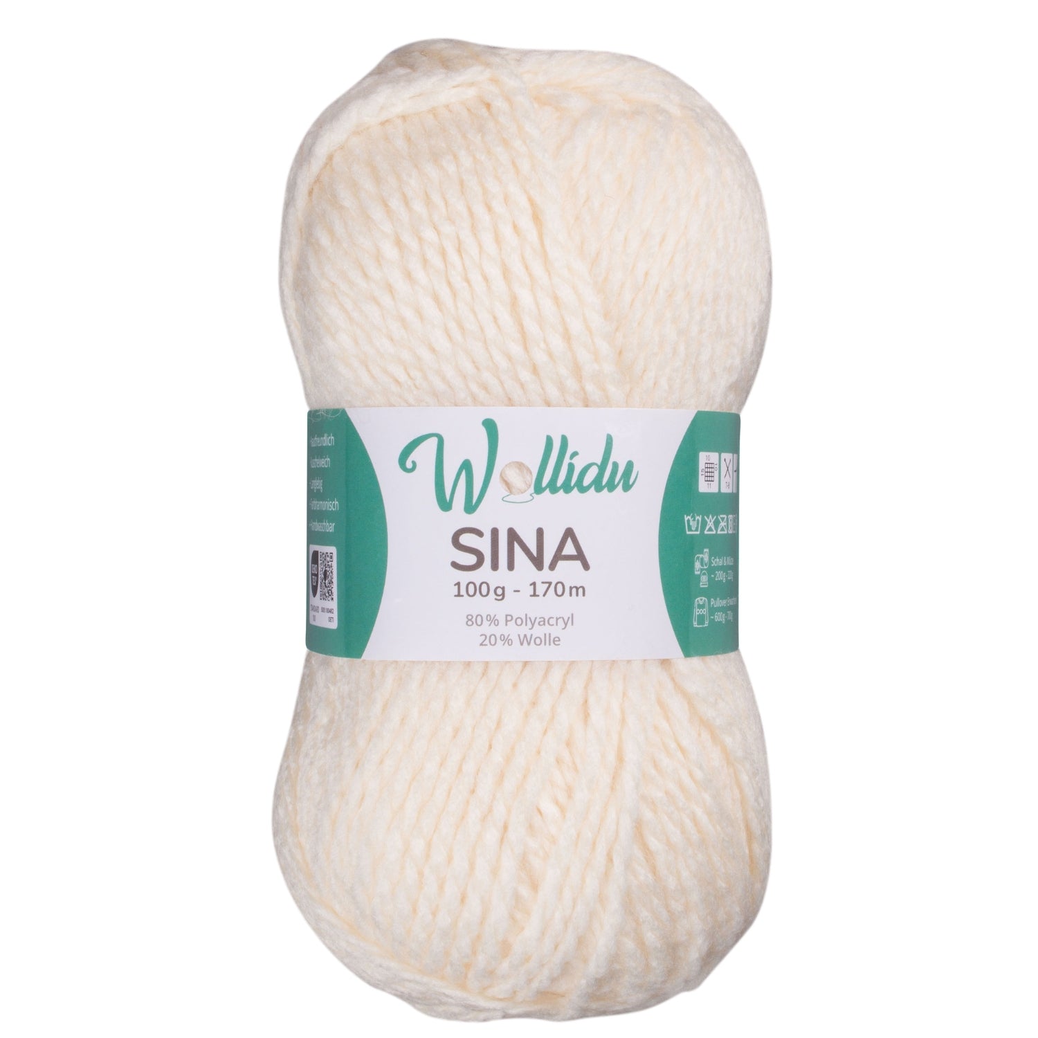Sina 100g – Mulesingfreie Acryl-Schafwolle zum Häkeln & Stricken (Einzelknäuel, OEKO-TEX®)