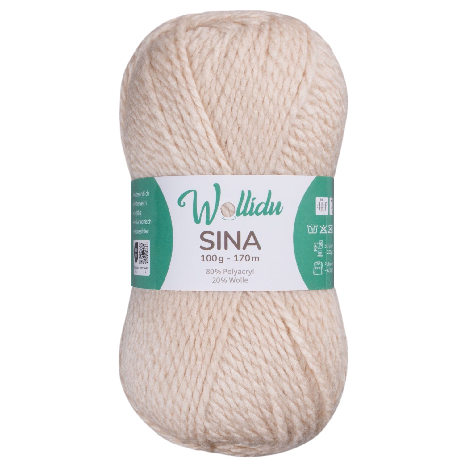 Sina 100g – Mulesingfreie Acryl-Schafwolle zum Häkeln & Stricken (Einzelknäuel, OEKO-TEX®)