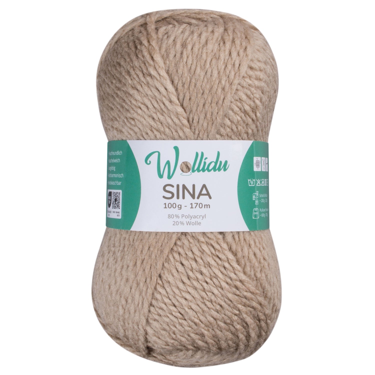Sina 100g – Mulesingfreie Acryl-Schafwolle zum Häkeln & Stricken (Einzelknäuel, OEKO-TEX®)