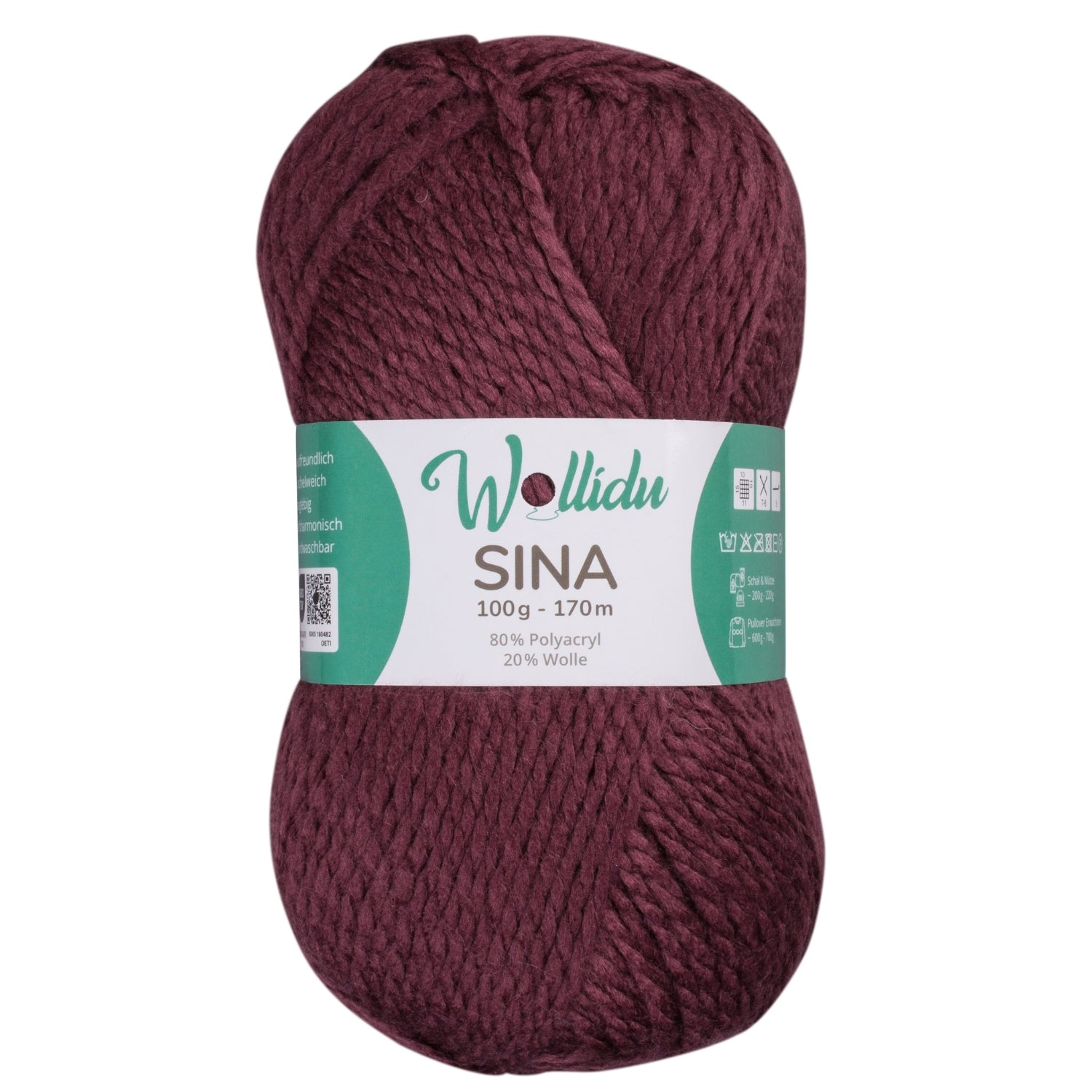 Sina 100g – Mulesingfreie Acryl-Schafwolle zum Häkeln & Stricken (Einzelknäuel, OEKO-TEX®)