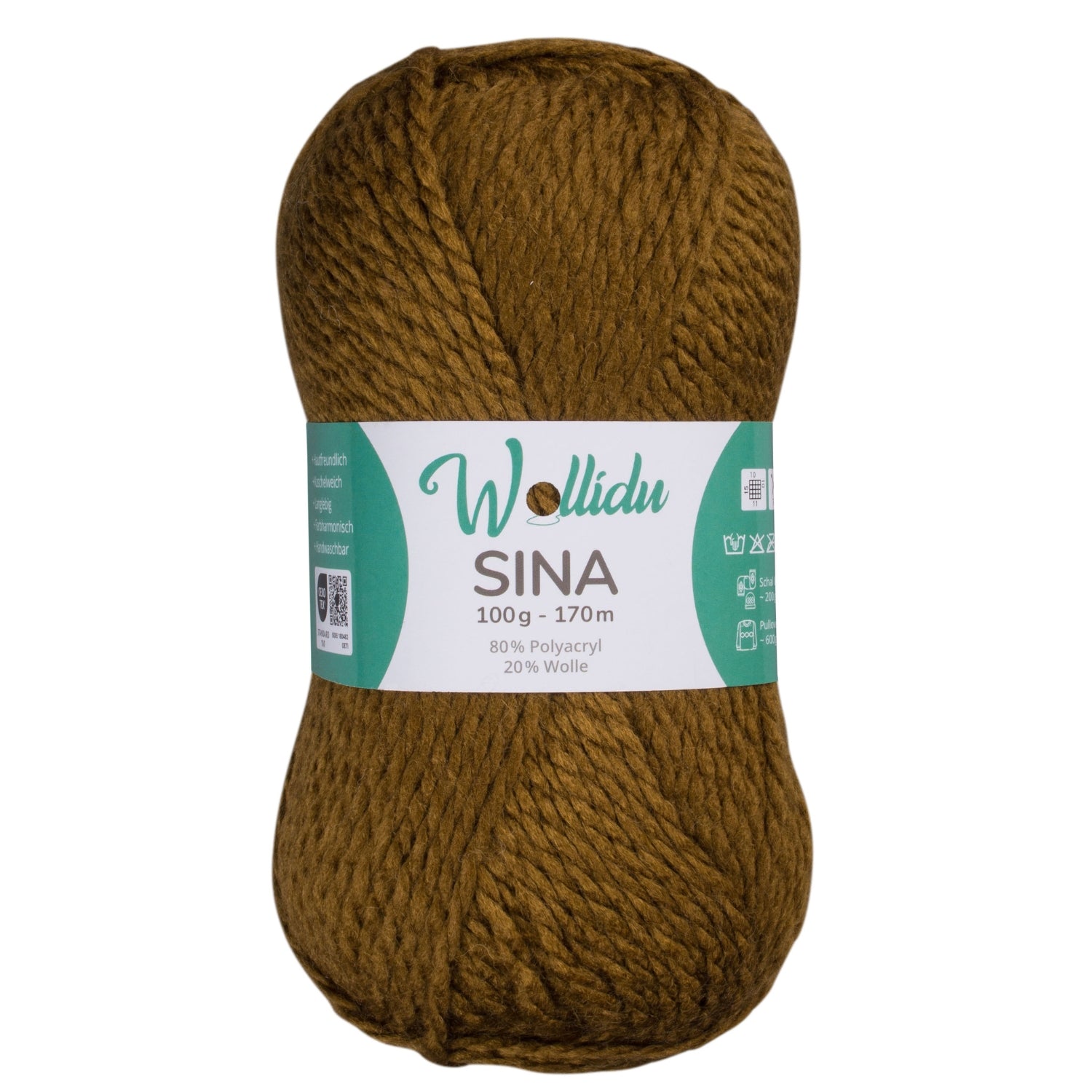 Sina 100g – Mulesingfreie Acryl-Schafwolle zum Häkeln & Stricken (Einzelknäuel, OEKO-TEX®)