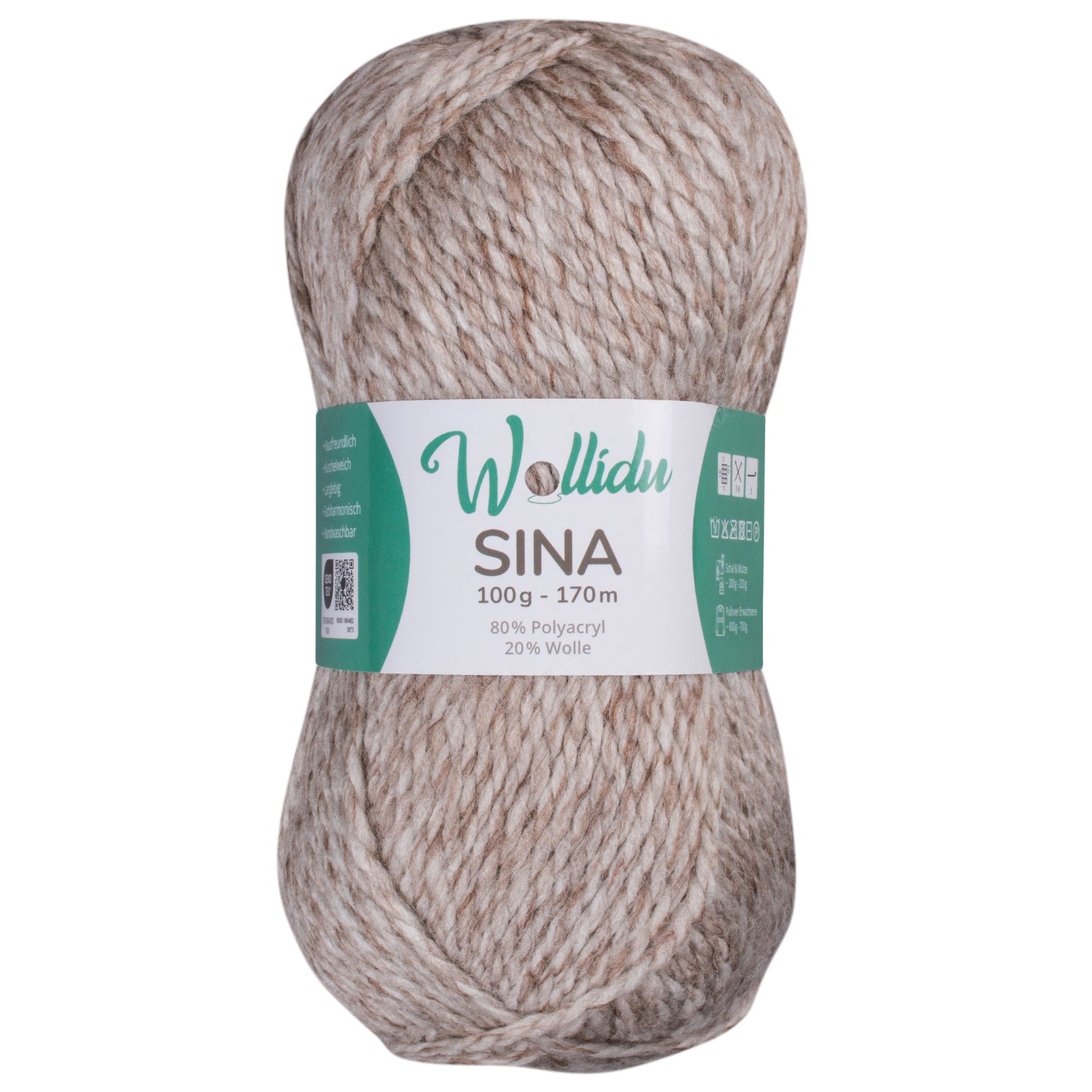 Sina 100g – Mulesingfreie Acryl-Schafwolle zum Häkeln & Stricken (Einzelknäuel, OEKO-TEX®)