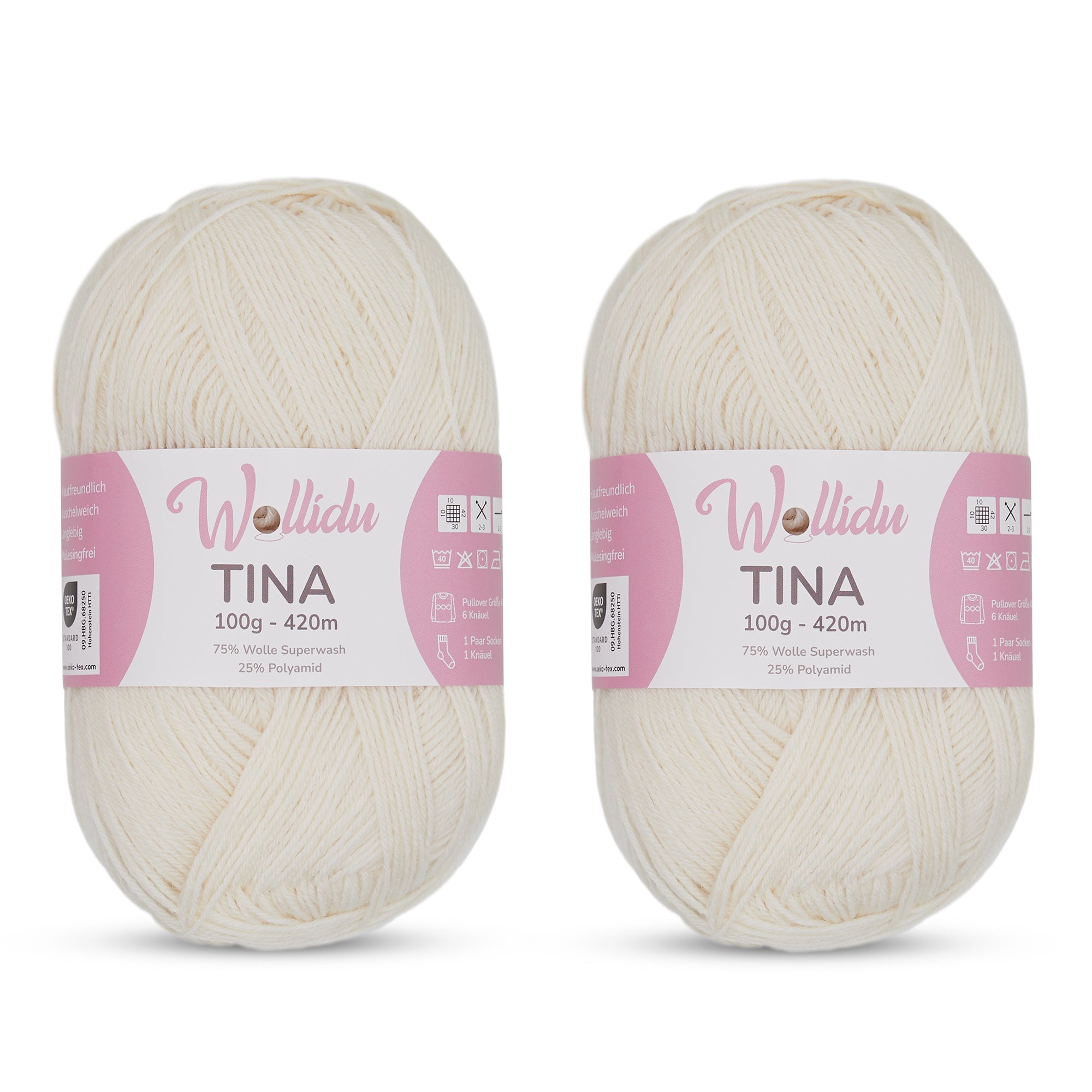 Wollidu Tina 200g – Sockengarn aus Superwash-Wolle und Polyamid (420 m, OEKO-TEX®)