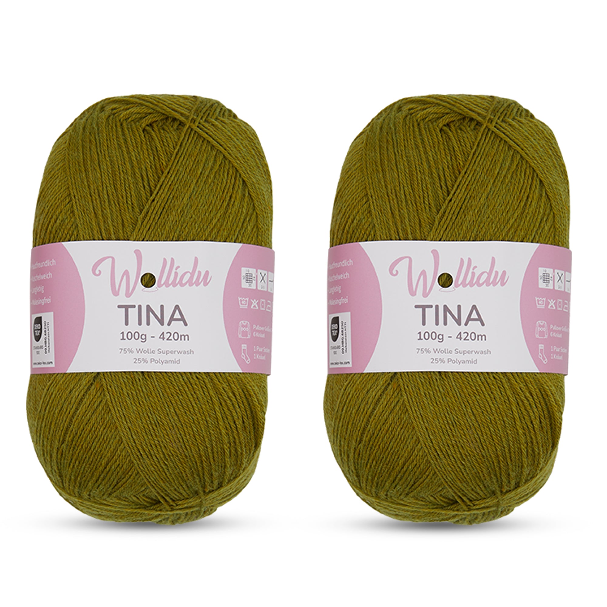 Wollidu Tina 200g – Sockengarn aus Superwash-Wolle und Polyamid (420 m, OEKO-TEX®)
