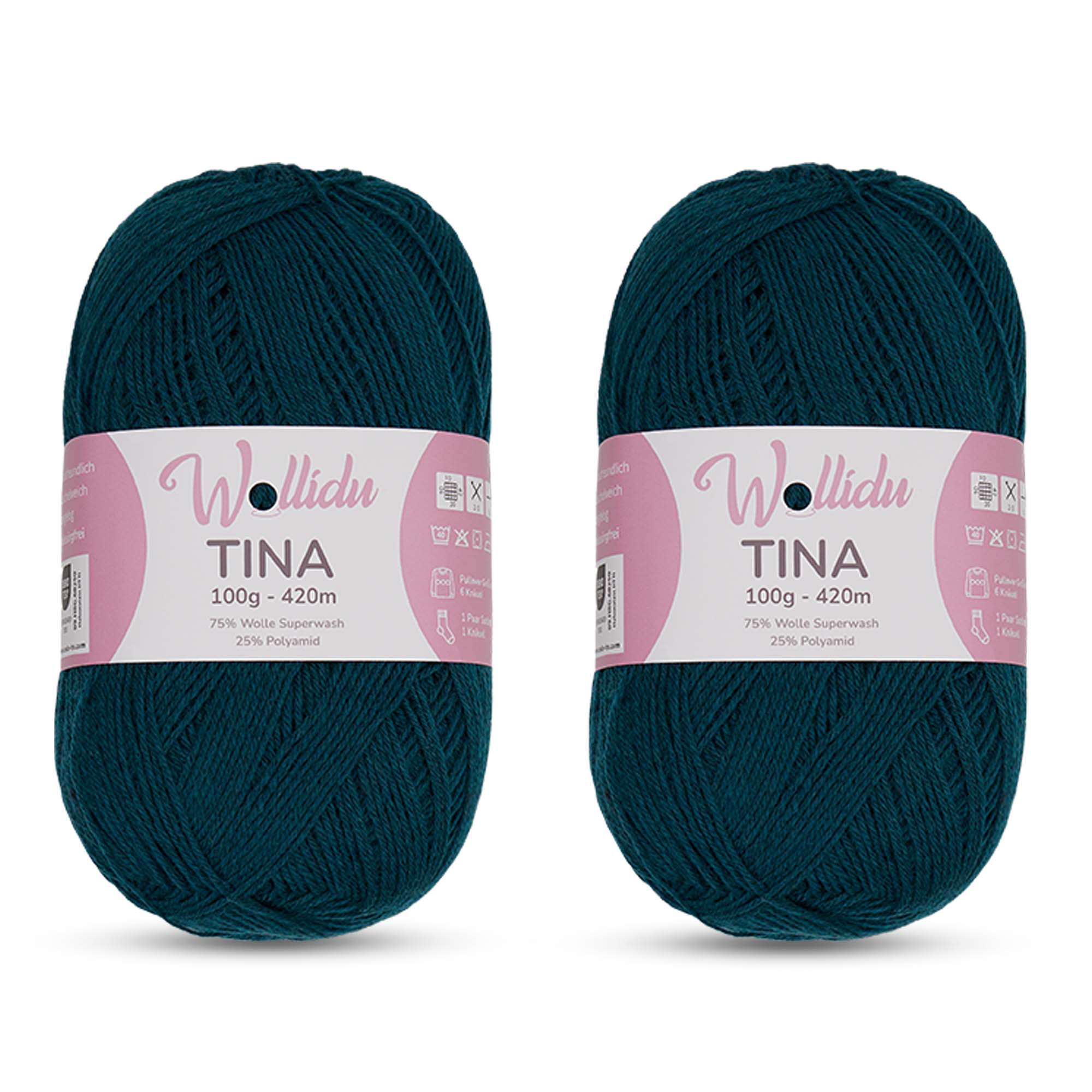 Wollidu Tina 200g – Sockengarn aus Superwash-Wolle und Polyamid (420 m, OEKO-TEX®)