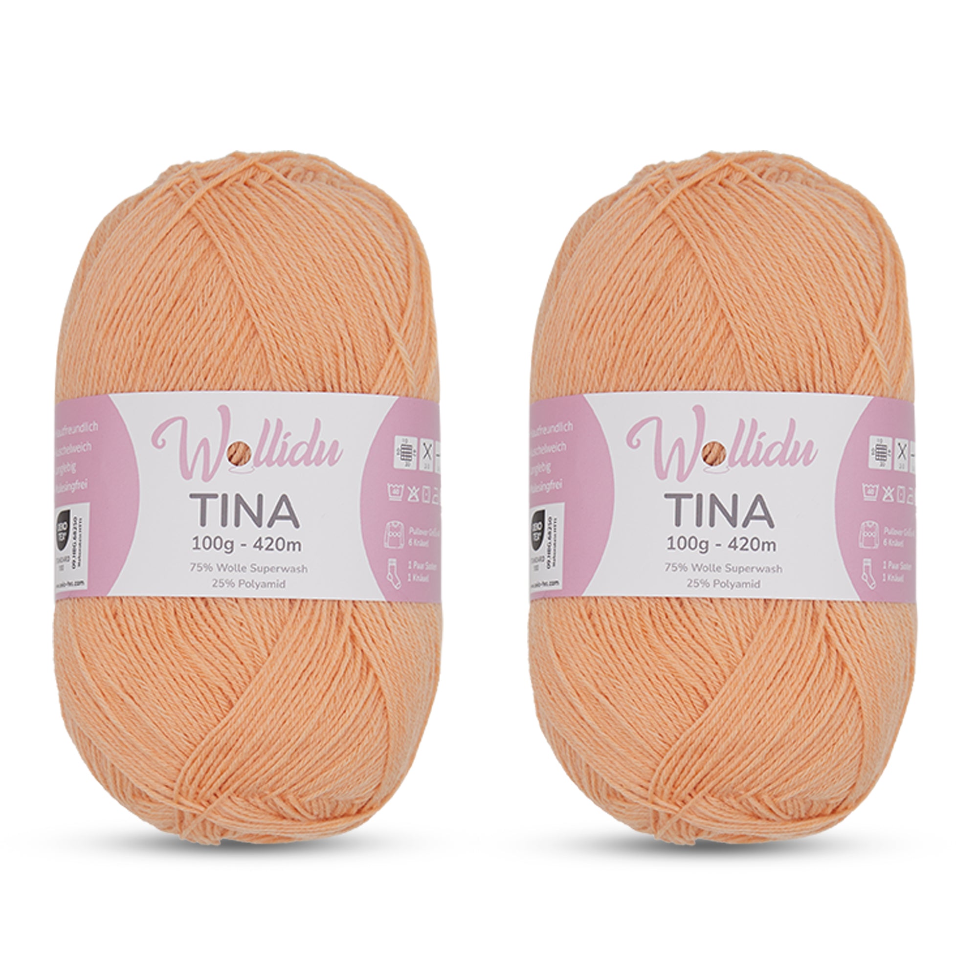 Wollidu Tina 200g – Sockengarn aus Superwash-Wolle und Polyamid (420 m, OEKO-TEX®)