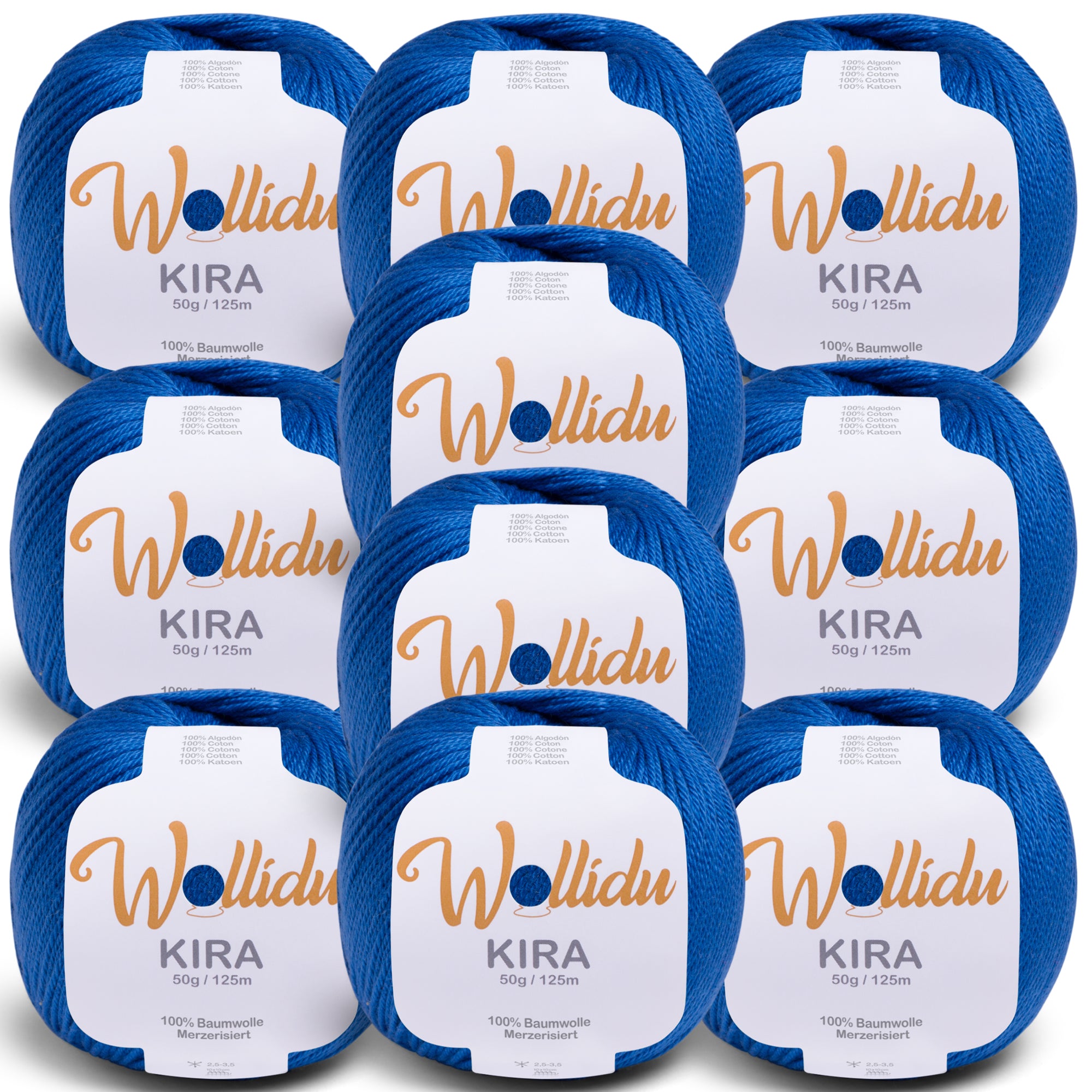 Kira 10er-Pack 50g – Merzerisiertes Baumwollgarn zum Häkeln & Stricken (OEKO-TEX®, 500g Gesamt)