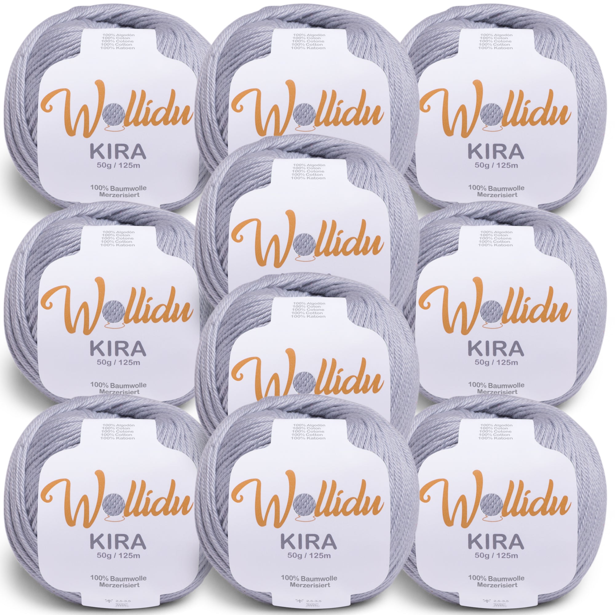 Kira 10er-Pack 50g – Merzerisiertes Baumwollgarn zum Häkeln & Stricken (OEKO-TEX®, 500g Gesamt)