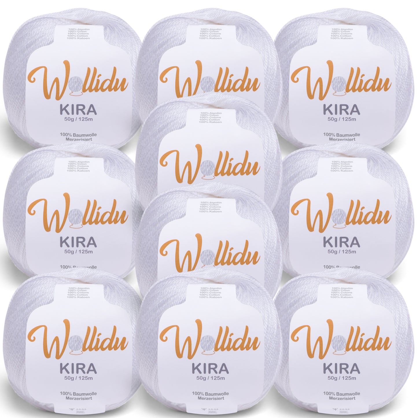 Kira 10er-Pack 50g – Merzerisiertes Baumwollgarn zum Häkeln & Stricken (OEKO-TEX®, 500g Gesamt)