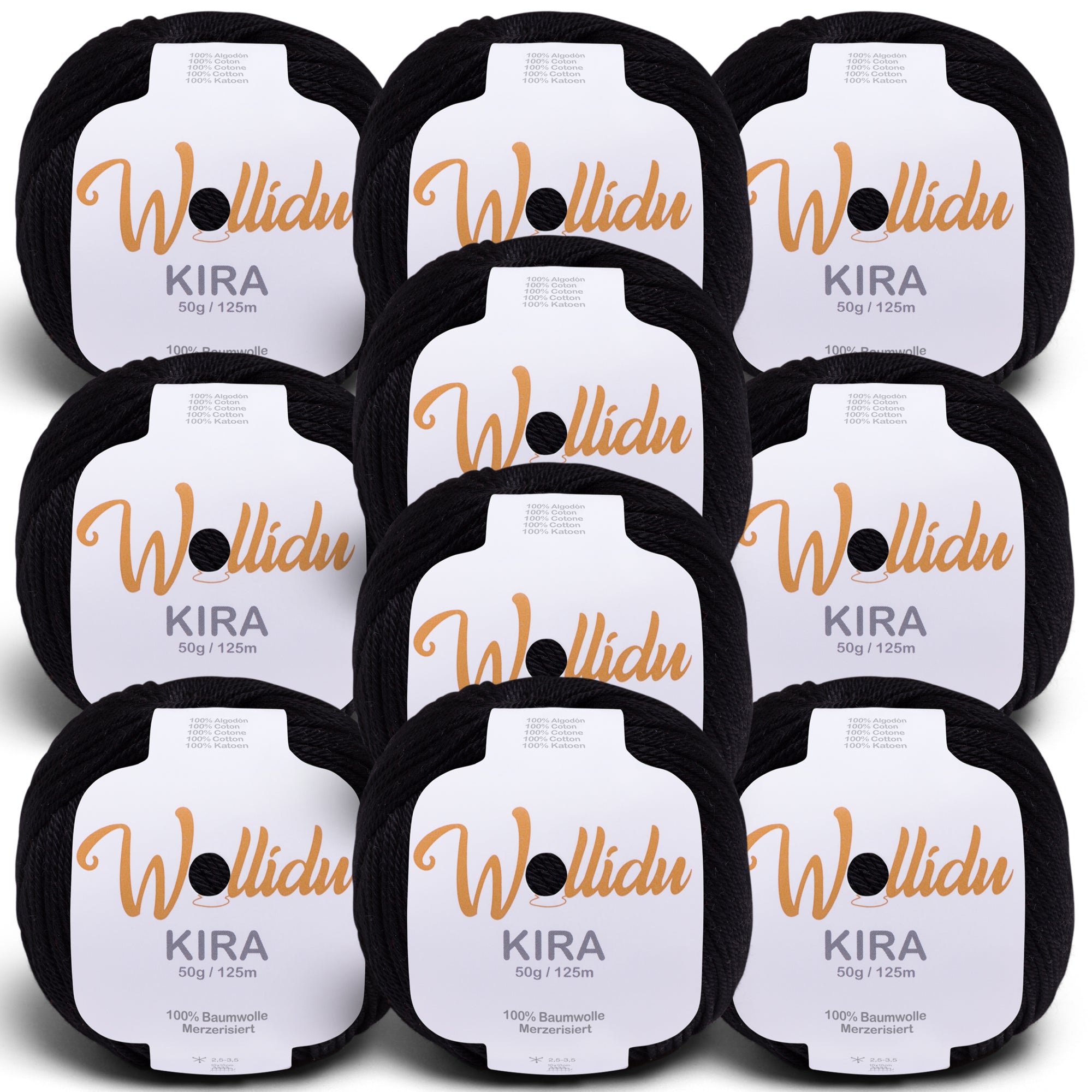 Kira 10er-Pack 50g – Merzerisiertes Baumwollgarn zum Häkeln & Stricken (OEKO-TEX®, 500g Gesamt)