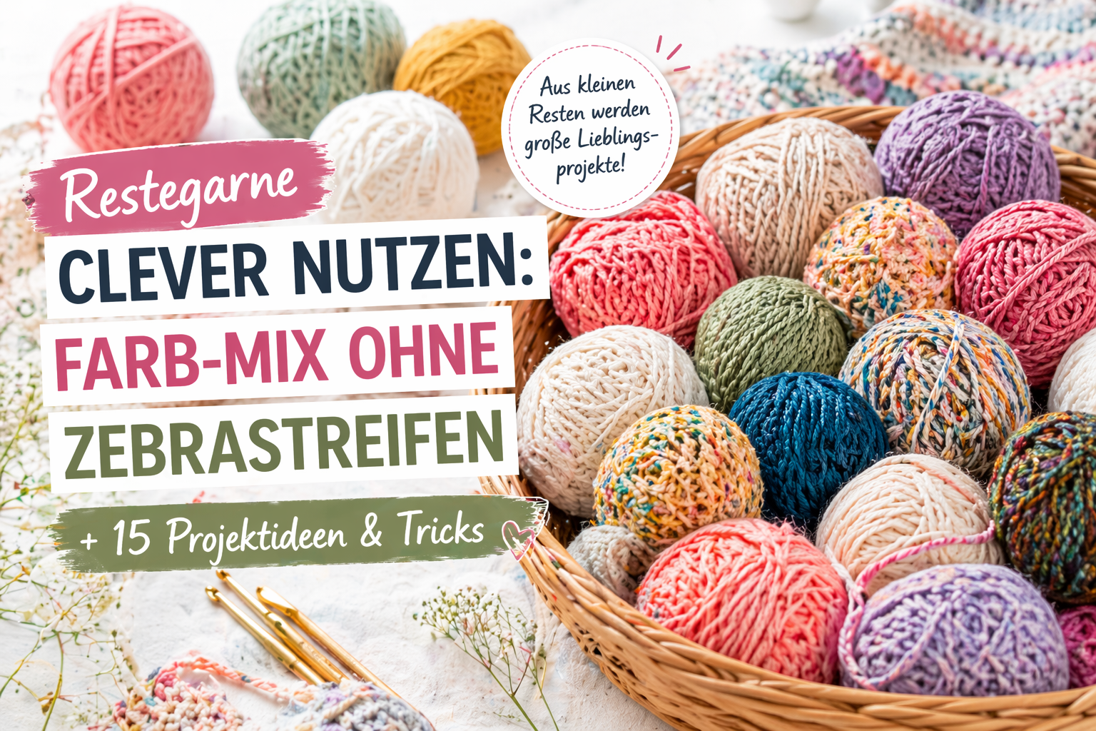 Restegarne clever nutzen: Farb-Mix ohne Zebrastreifen (+ 15 Projektideen und Tricks)