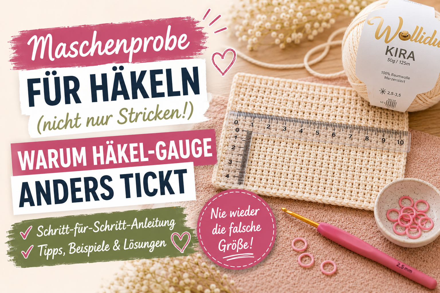 Maschenprobe für Häkeln (nicht nur Stricken!): Warum Häkel-Gauge anders tickt
