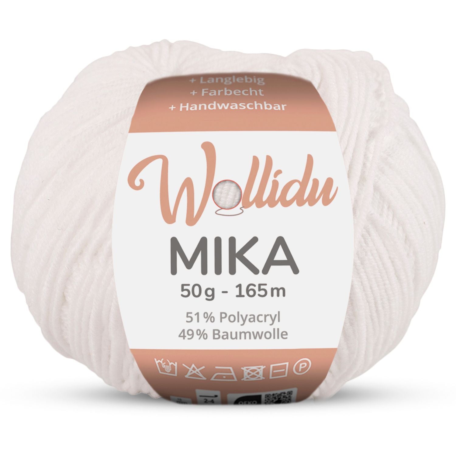 Mika 50g – Baumwoll-Polyacryl-Garn zum Häkeln & Stricken (Einzelknäuel, OEKO-TEX®)