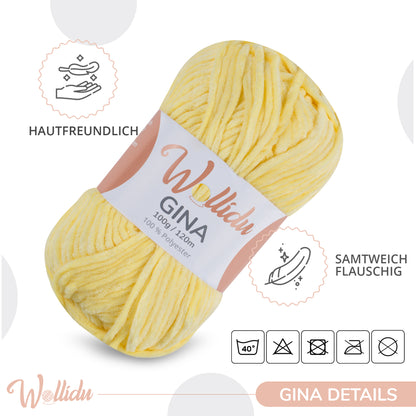 Wollidu Gina 100% Polyester 5 x 100g/120m - Gelb