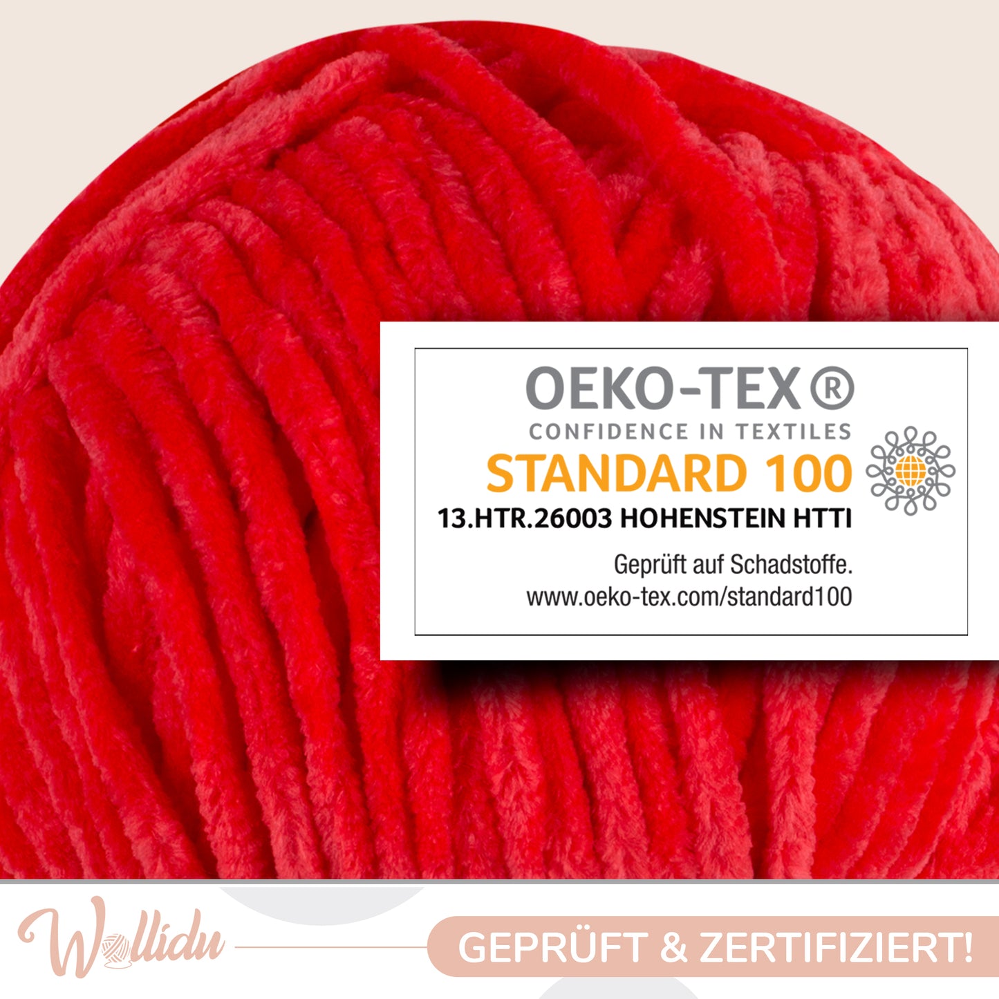 Wollidu Gina 100% Polyester 5 x 100g/120m - Rot