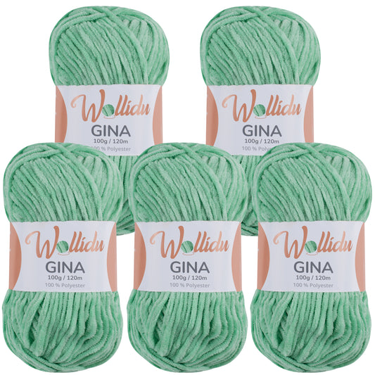 Wollidu Gina 100% Polyester 5 x 100g/120m - Hellgrün