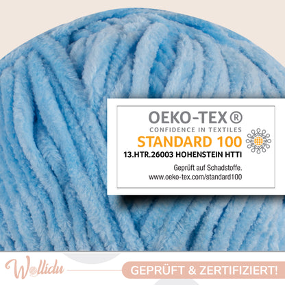 Wollidu Gina 100% Polyester 5 x 100g/120m - Hellblau