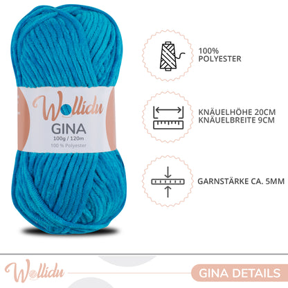 Wollidu Gina 100% Polyester 5 x 100g/120m - Türkis