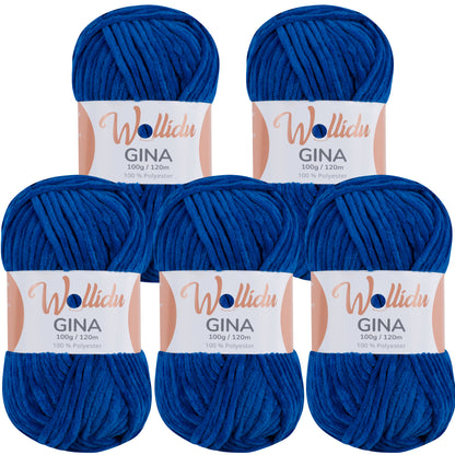 Wollidu Gina 100% Polyester 5 x 100g/120m - Dunkelblau