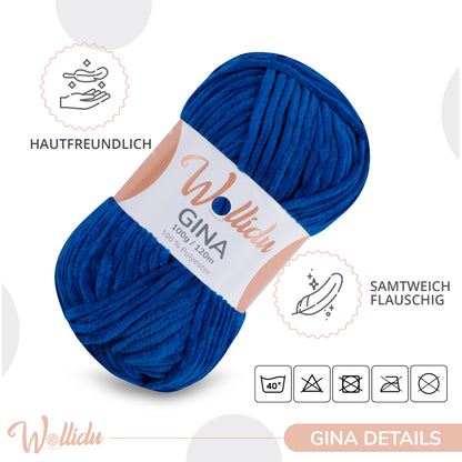 Wollidu Gina 100% Polyester 5 x 100g/120m - Dunkelblau