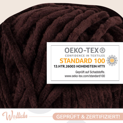 Wollidu Gina 100% Polyester 5 x 100g/120m - Braun