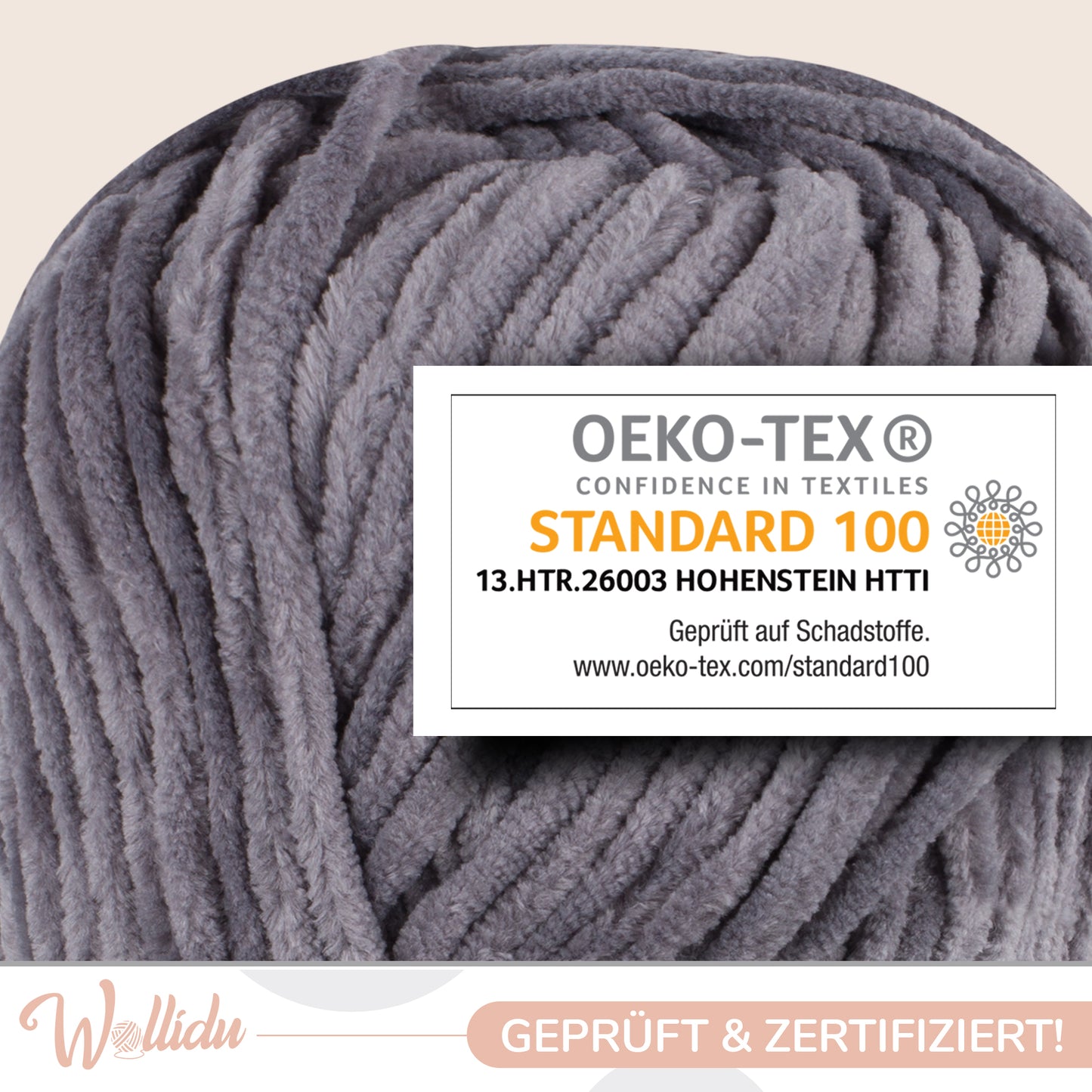 Wollidu Gina 100% Polyester 5 x 100g/120m - Grau