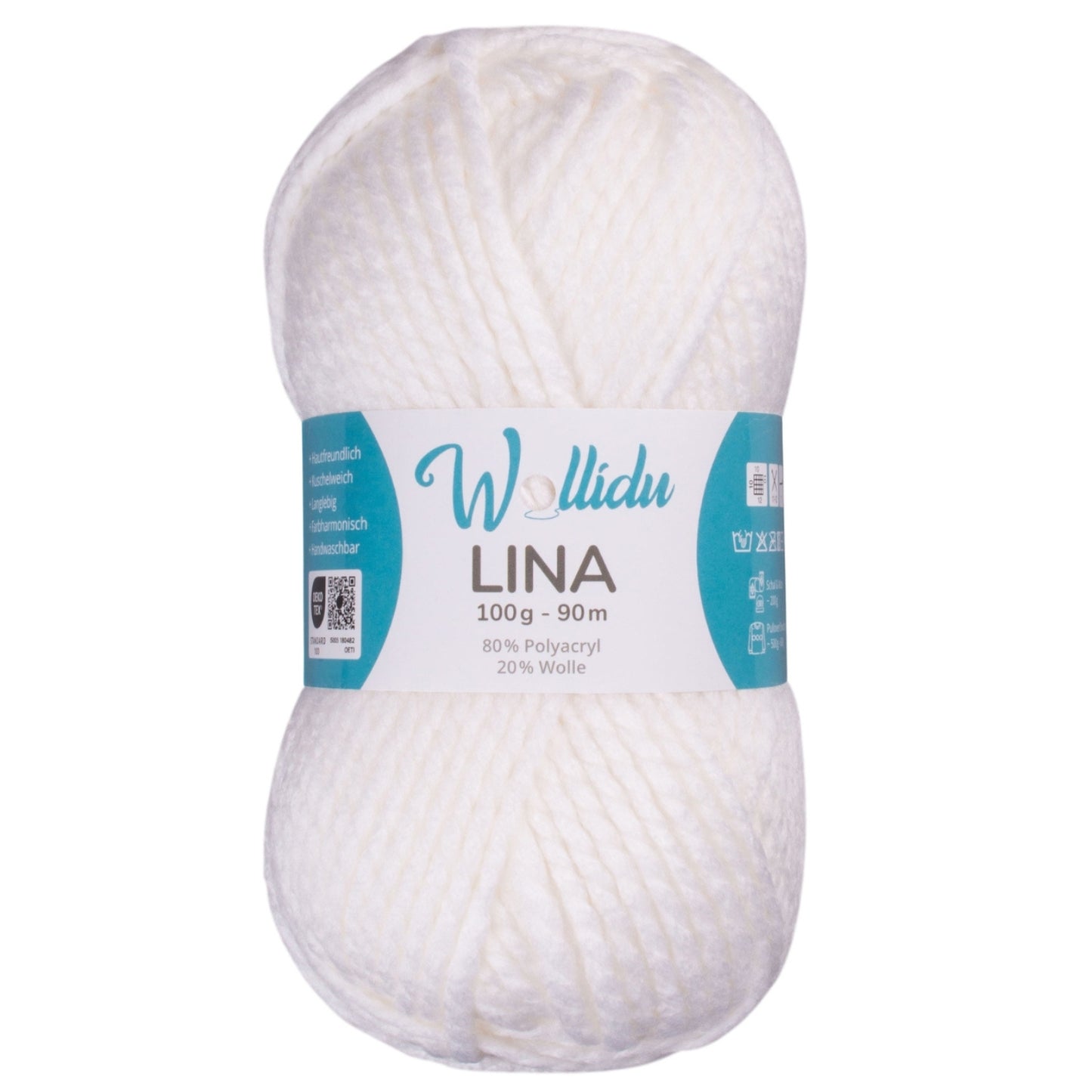 Lina 100g – Mulesingfreie Acryl-Schafwolle zum Stricken & Häkeln (Einzelknäuel, OEKO-TEX®)