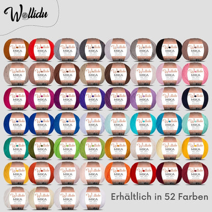 Wollidu Mika Baumwolle zum Häkeln und Stricken Mischung 51% Polyacryl 49% Baumwolle Häkelgarn Strickgarn 10x 50g/165m - Violett