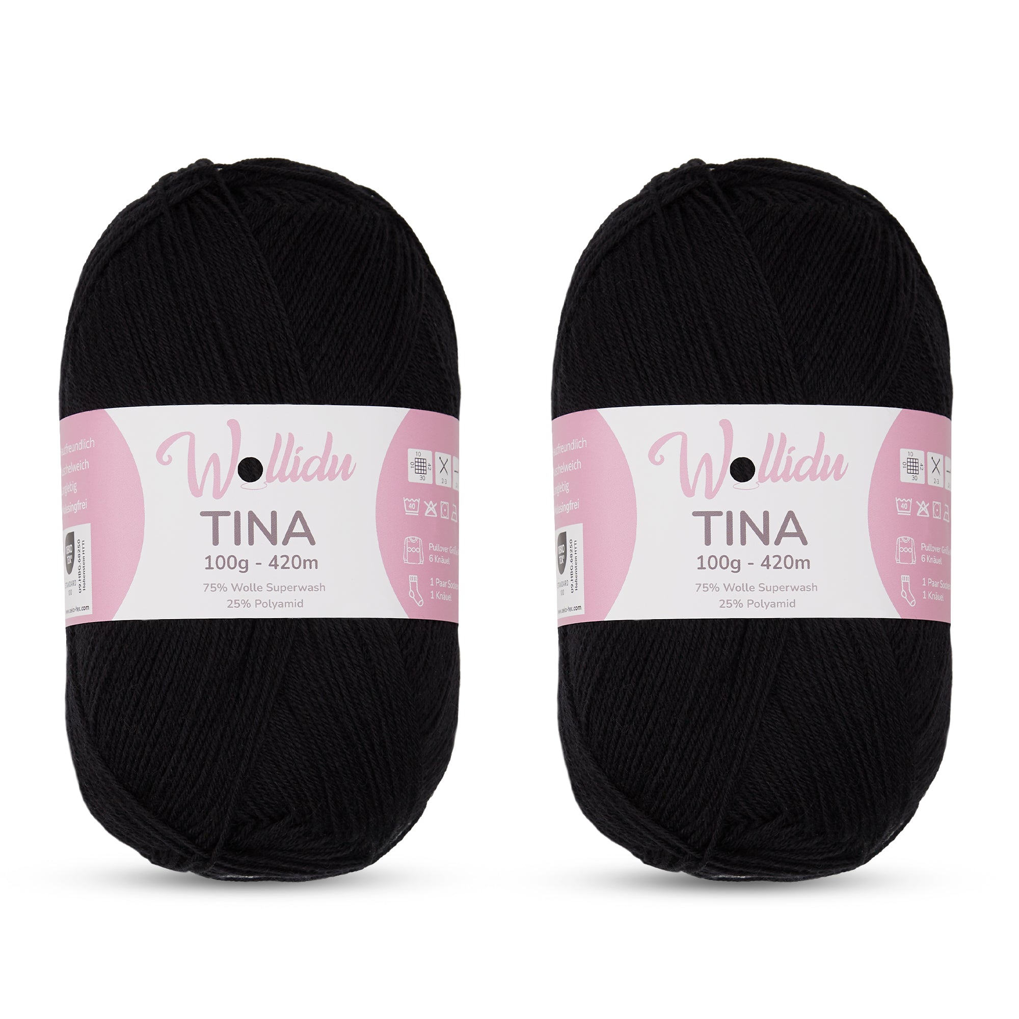 Wollidu Tina 200g – Sockengarn aus Superwash-Wolle und Polyamid (420 m, OEKO-TEX®)