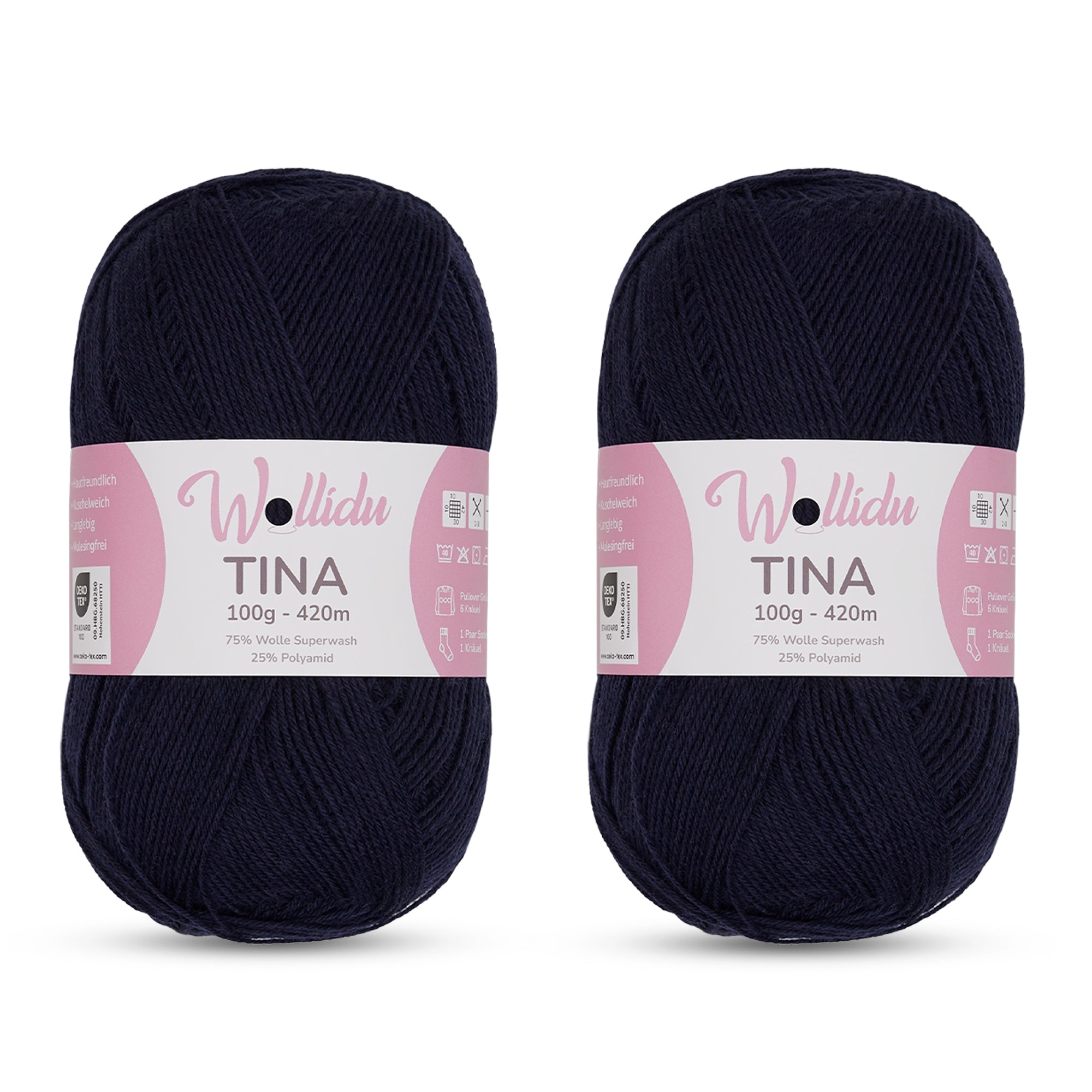 Wollidu Tina 200g – Sockengarn aus Superwash-Wolle und Polyamid (420 m, OEKO-TEX®)