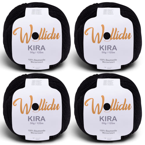 Kira 4er-Pack 50g – Merzerisierte Baumwolle zum Häkeln & Stricken (OEKO-TEX®, 200g Gesamt)