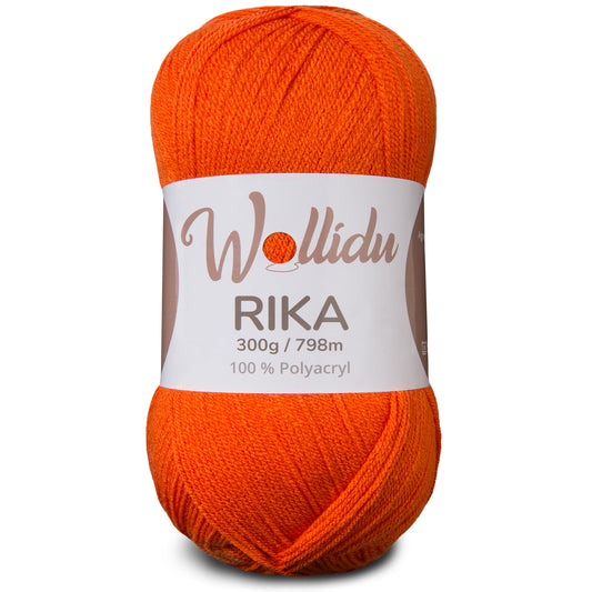Wollidu Rika Acryl Wolle zum Häkeln und Stricken 300g Kürbis Orange