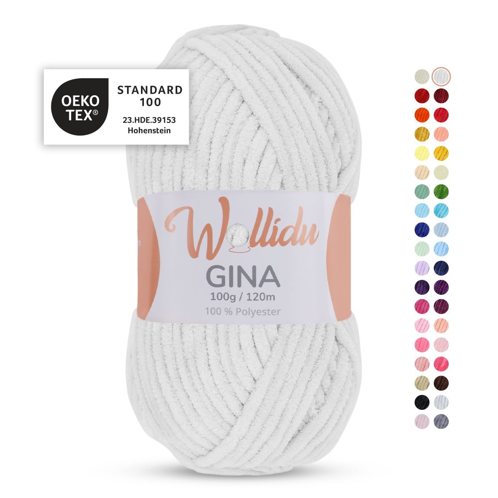 Chenille Garn 100g 120m – 100% Polyester – Wollidu Gina