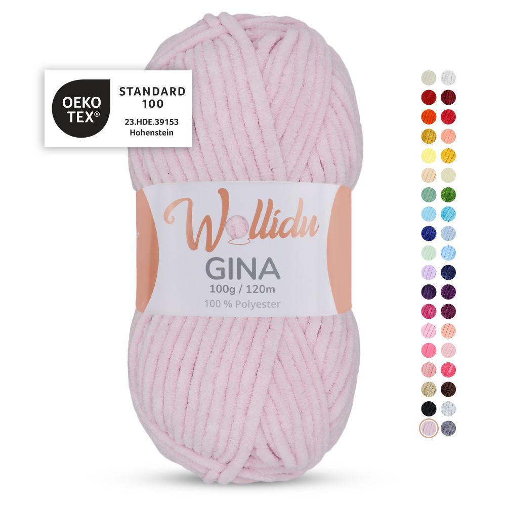 Chenille Garn 100g 120m – 100% Polyester – Wollidu Gina