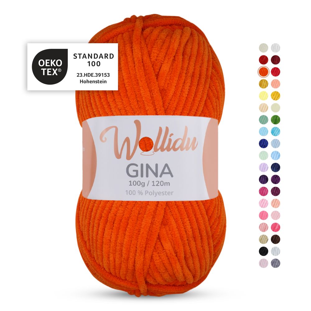 Chenille Garn 100g 120m – 100% Polyester – Wollidu Gina