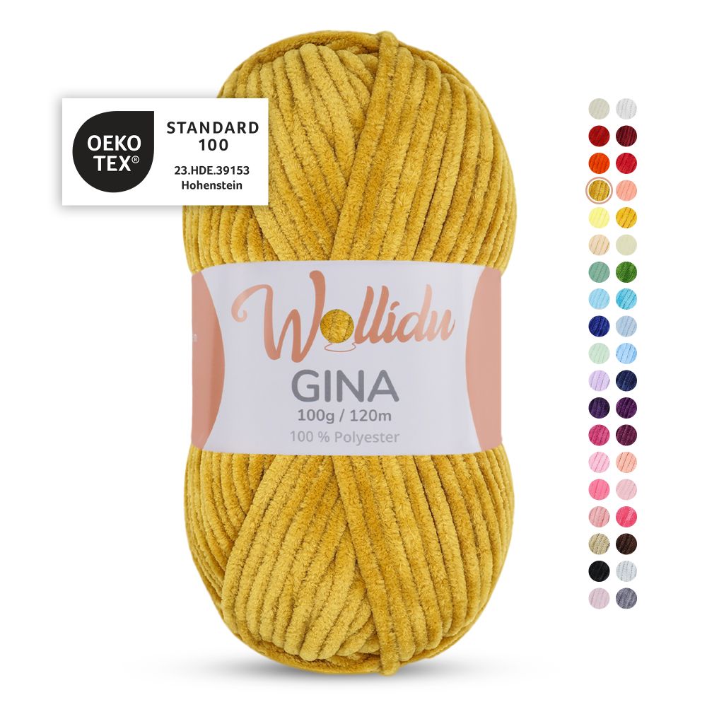 Chenille Garn 100g 120m – 100% Polyester – Wollidu Gina
