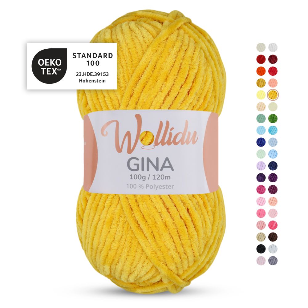 Chenille Garn 100g 120m – 100% Polyester – Wollidu Gina