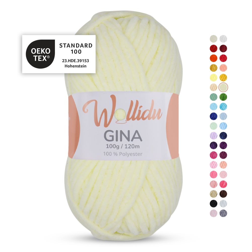 Chenille Garn 100g 120m – 100% Polyester – Wollidu Gina