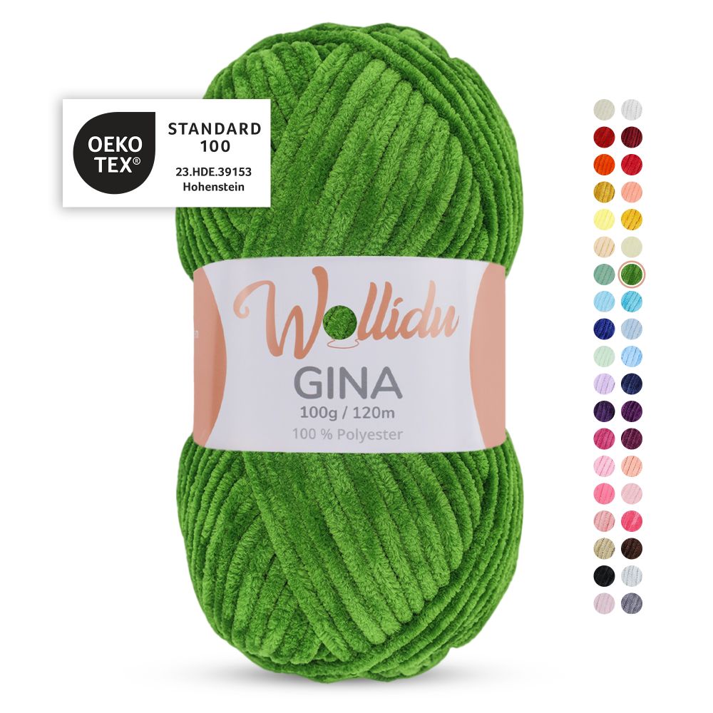 Chenille Garn 100g 120m – 100% Polyester – Wollidu Gina