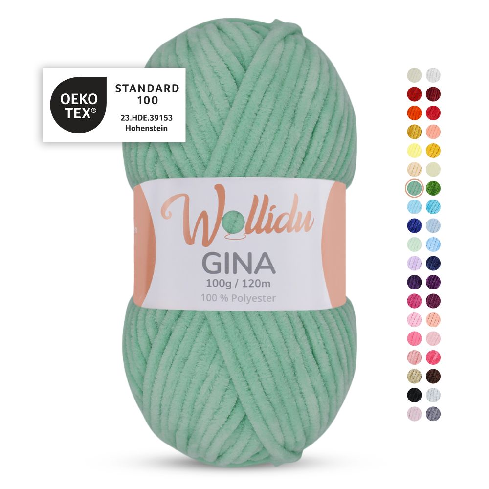 Chenille Garn 100g 120m – 100% Polyester – Wollidu Gina