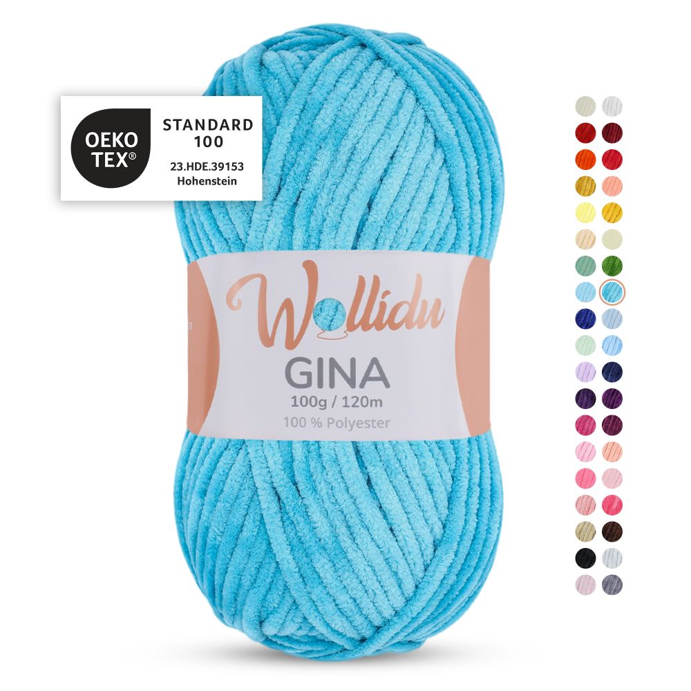 Chenille Garn 100g 120m – 100% Polyester – Wollidu Gina