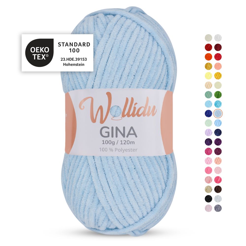 Chenille Garn 100g 120m – 100% Polyester – Wollidu Gina